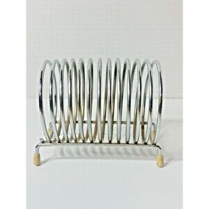 MCM Chrome Ring Circle Mail Holder Letter Holder Footed Mid Century Modern